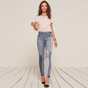 Reformation Skinny Patch Jeans